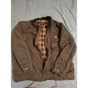 Burks Bay NRA Canvas Work Jacket Brown Plaid Flannel Lined Corduroy Collar 2XL